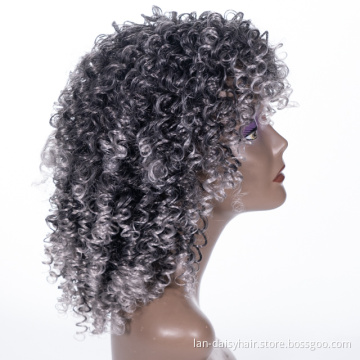2021 Wholesale Price Curly Wigs with Lace Frontal Ombre Color Synthetic Wigs For Black women